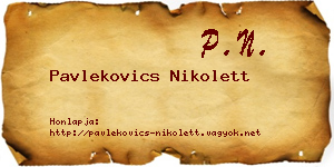 Pavlekovics Nikolett névjegykártya